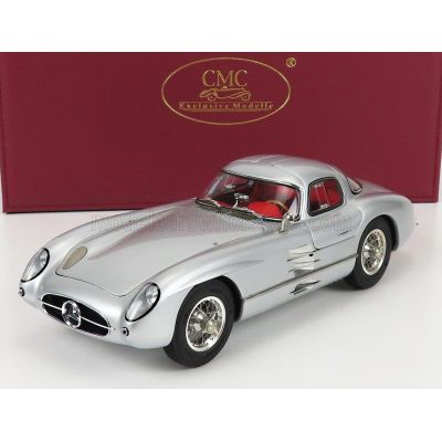 CMC MERCEDES BENZ 300 SLR UHLENHAUT COUPE 1955 - RED INTERIOR - SILVER 1/18