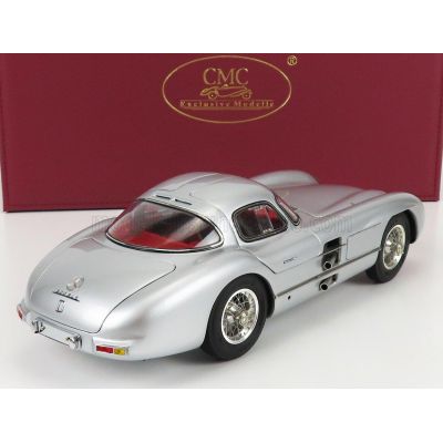 CMC MERCEDES BENZ 300 SLR UHLENHAUT COUPE 1955 - RED INTERIOR - SILVER 1/18