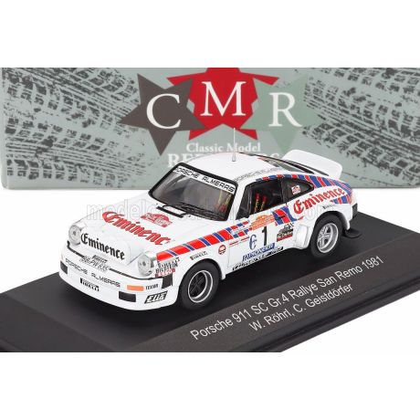 CMR PORSCHE 911 SC TEAM EMINENCE Gr.4 (night version) N 1 RALLY SANREMO 1981 WALTER ROHRL - CHRISTIAN GEISTDORFER - WHITE RED 1/