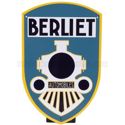 EDICOLA ACCESSORIES METAL PLATE - BERLIET AUTOMOBILES - GREY WHITE BLACK 1/1