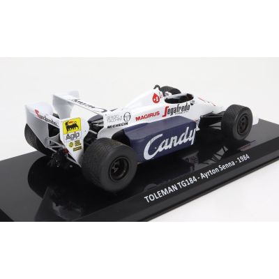EDICOLA TOLEMAN F1  TG184 HART TURBO N 19 SEASON 1984 AYRTON SENNA - DAMAGE BLISTER BOX - WHITE BLUE 1/24