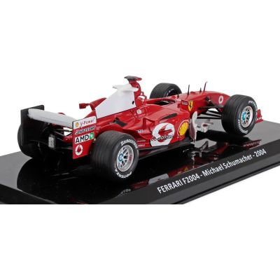 EDICOLA FERRARI F1  F2004 N 1 WORLD CHAMPION SEASON 2004 MICHAEL SCHUMACHER - BLISTER BOX - RED WHITE 1/24