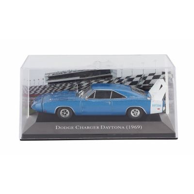 EDICOLA DODGE CHARGER DAYTONA 1969 - CON VETRINA - WITH SHOWCASE - BLUE WHITE 1/43