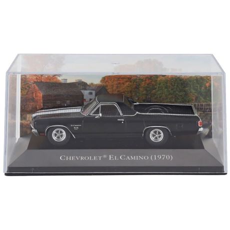 EDICOLA CHEVROLET EL CAMINO PICK-UP 1970 - CON VETRINA - WITH SHOWCASE - BLACK WHITE 1/43