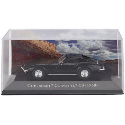 EDICOLA CHEVROLET CORVETTE C3 COUPE 1968 - CON VETRINA - WITH SHOWCASE - BLACK 1/43