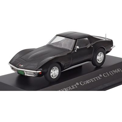 EDICOLA CHEVROLET CORVETTE C3 COUPE 1968 - CON VETRINA - WITH SHOWCASE - BLACK 1/43