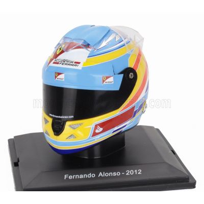 EDICOLA HELMET F1  CASCO HELMET FERNANDO ALONSO F2012 TEAM FERRARI SEASON 2012 - BLUE YELLOW RED 1/5