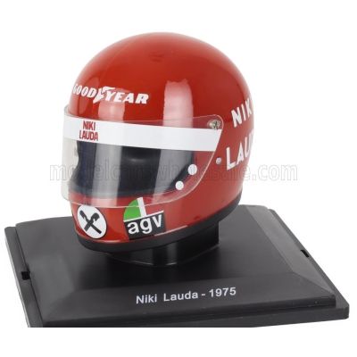 EDICOLA HELMET F1  CASCO HELMET NIKI LAUDA 312T TEAM FERRARI SEFAC WORLD CHAMPION SEASON 1975 - RED 1/5