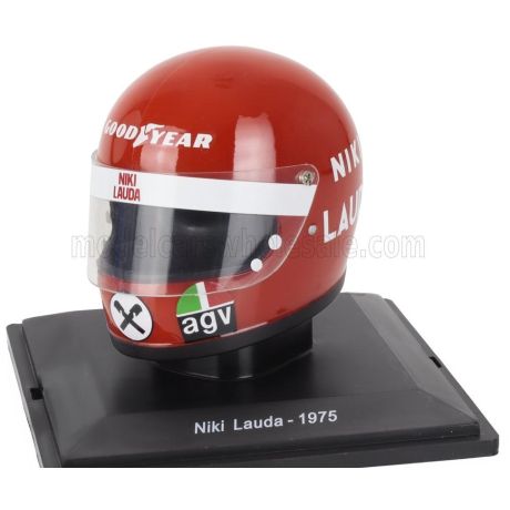 EDICOLA HELMET F1  CASCO HELMET NIKI LAUDA 312T TEAM FERRARI SEFAC WORLD CHAMPION SEASON 1975 - RED 1/5