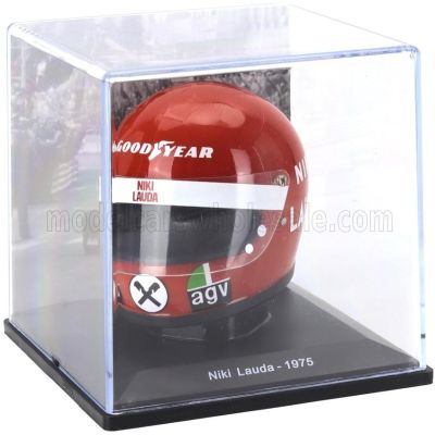 EDICOLA HELMET F1  CASCO HELMET NIKI LAUDA 312T TEAM FERRARI SEFAC WORLD CHAMPION SEASON 1975 - RED 1/5