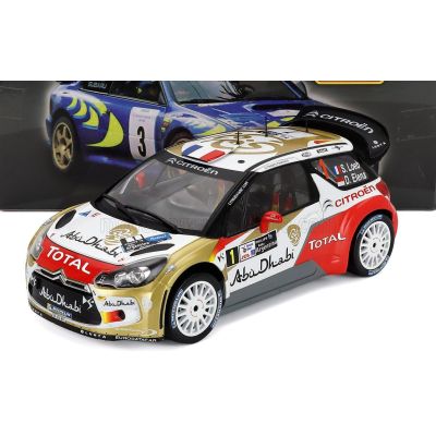 EDICOLA CITROEN DS3 WRC TOTAL ABU DHABI N 1 RALLY ARGENTINA 2013 S.LOEB - D.ELENA - RED GOLD WHITE 1/18