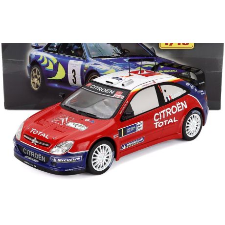 EDICOLA CITROEN XSARA WRC N 1 RALLY ADAC DEUTSCHLAND WORLD CHAMPION 2005 S.LOEB - D.ELENA - RED WHITE BLUE 1/18