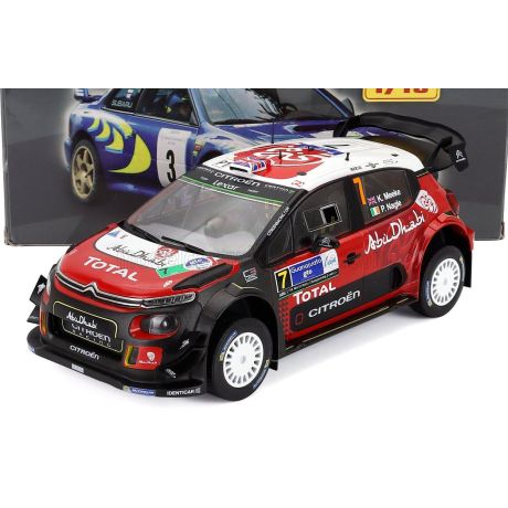 EDICOLA CITROEN C3 WRC ABU DHABI N 7 WINNER RALLY MEXICO 2017 K.MEEKE - P.NAGLE - RED WHITE GREY 1/18