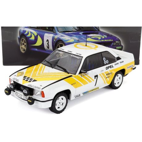 EDICOLA OPEL ASCONA 400 (night version) N 7 WINNER RALLY SWEDEN 1980 ANDERS KULLANG - BRUNO BERGLUND - WHITE YELLOW 1/18