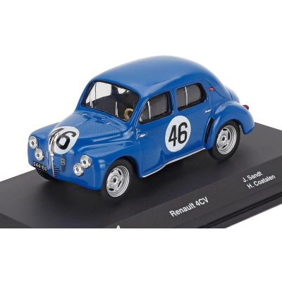 EDICOLA RENAULT 4CV TEAM J.L.V. SANDT N 46 24h LE MANS 1950 JEAN SANDT - HERVE COATALEN - BLUE 1/43