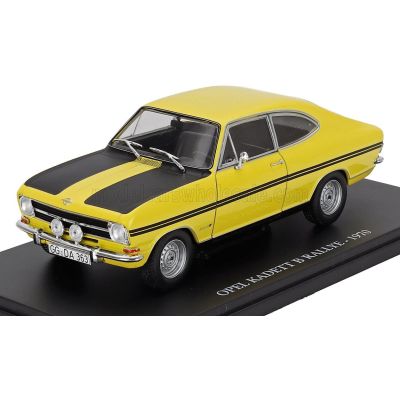 EDICOLA OPEL KADETT B RALLYE 1970 - CON VETRINA - WITH SHOWCASE - YELLOW BLACK 1/24