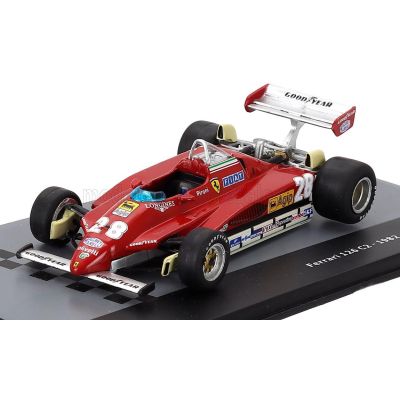 EDICOLA FERRARI F1  126C2 TEAM SEFAC SPA FERRARI N 28 SEASON 1982 DIDIER PIRONI - CON VETRINA - WITH SHOWCASE - RED 1/43