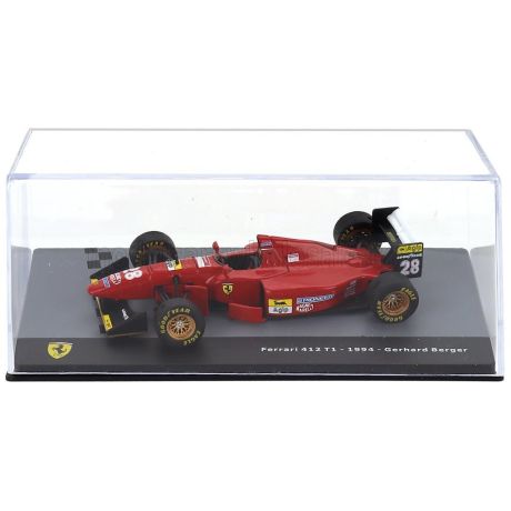 EDICOLA FERRARI F1  412 T1B N 28 SEASON 1994 GERHARD BERGER - CON VETRINA - WITH SHOWCASE - RED BLACK 1/43