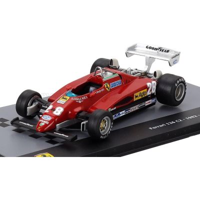 EDICOLA FERRARI F1  126 C2 N 28 SEASON 1982 MARIO ANDRETTI - CON VETRINA - WITH SHOWCASE - RED 1/43