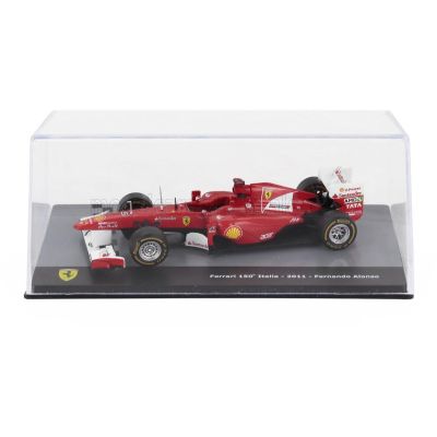 EDICOLA FERRARI F1  150th ITALIA N 5 SEASON 2011 FERNANDO ALONSO - CON VETRINA - WITH SHOWCASE - F-1 RED MET WHITE 1/43