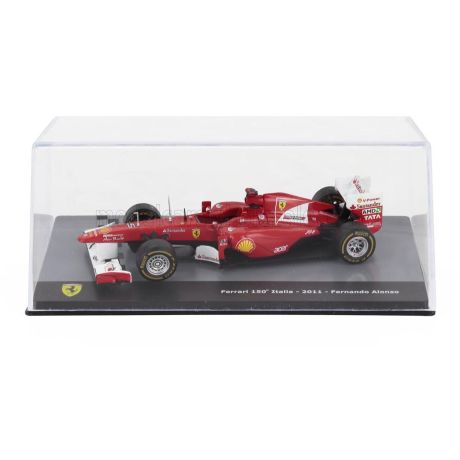 EDICOLA FERRARI F1  150th ITALIA N 5 SEASON 2011 FERNANDO ALONSO - CON VETRINA - WITH SHOWCASE - F-1 RED MET WHITE 1/43