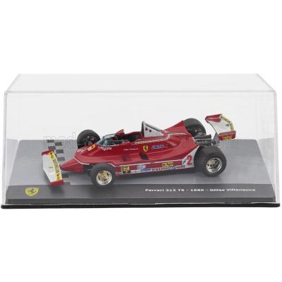 EDICOLA FERRARI F1  312 T5 N 2 SEASON 1980 GILLES VILLENEUVE - CON VETRINA - WITH SHOWCASE - RED 1/43