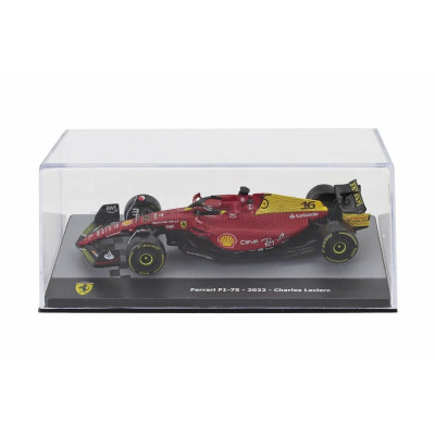 EDICOLA FERRARI F1-75 SCUDERIA FERRARI N 16 POLE POSITION AND 2nd MONZA ITALY GP 2022 CHARLES LECLERC - CON VETRINA - WITH SHOWC