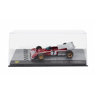 EDICOLA FERRARI F1  312B2 N 7 SEASON 1972 MARIO ANDRETTI - CON VETRINA - WITH SHOWCASE - RED WHITE 1/43