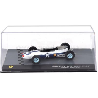 EDICOLA FERRARI F1  512 N 8 3rd MEXICO GP 1964 LORENZO BANDINI - CON VETRINA - WITH SHOWCASE - WHITE BLUE 1/43
