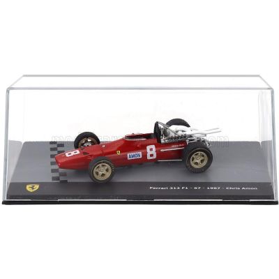 EDICOLA FERRARI F1  312 F1-67 N 8 SEASON 1967 CHRIS AMON - CON VETRINA - WITH SHOWCASE - RED 1/43