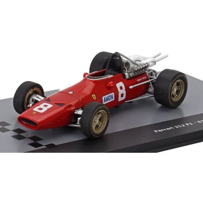 EDICOLA FERRARI F1  312 F1-67 N 8 SEASON 1967 CHRIS AMON - CON VETRINA - WITH SHOWCASE - RED 1/43