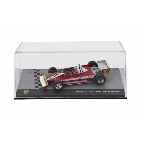 EDICOLA FERRARI F1  312T3 N 11 WORLD CHAMPION (THE FIRST TWO GPs) 1979 JODY SCHECKTER - CON VETRINA - WITH SHOWCASE - RED 1/43