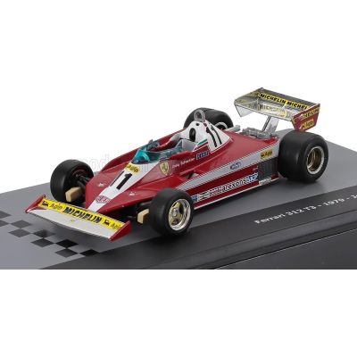 EDICOLA FERRARI F1  312T3 N 11 WORLD CHAMPION (THE FIRST TWO GPs) 1979 JODY SCHECKTER - CON VETRINA - WITH SHOWCASE - RED 1/43