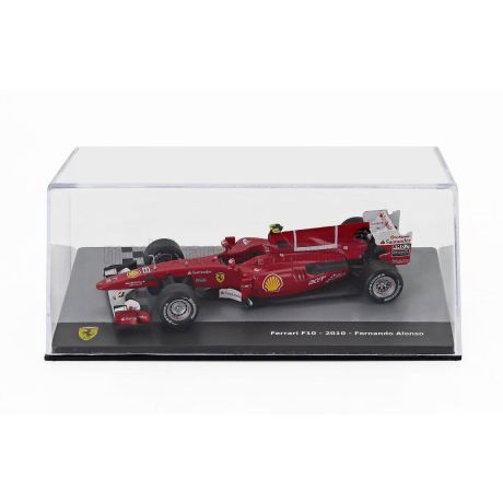 EDICOLA FERRARI F1  F10 N 8 SEASON 2010 FERNANDO ALONSO - CON VETRINA - WITH SHOWCASE - F-1 RED MET WHITE 1/43