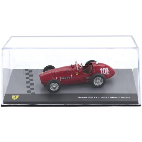EDICOLA FERRARI F2  500 N 101 WORLD CHAMPION SEASON 1952 ALBERTO ASCARI - CON VETRINA - WITH SHOWCASE - RED 1/43