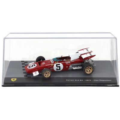 EDICOLA FERRARI F1  312B2 N 5 BRITISH GP 1971 CLAY REGAZZONI - CON VETRINA - WITH SHOWCASE - RED WHITE 1/43