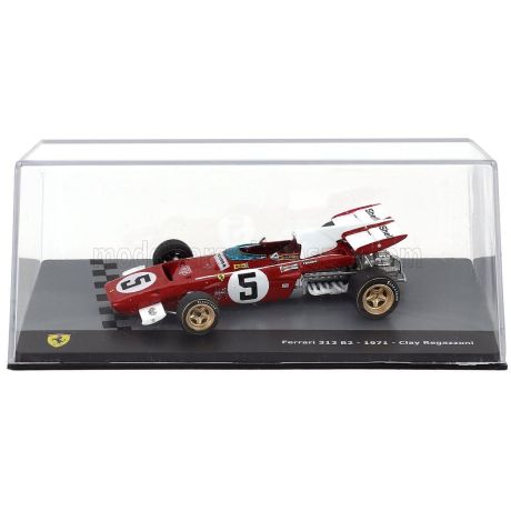 EDICOLA FERRARI F1  312B2 N 5 BRITISH GP 1971 CLAY REGAZZONI - CON VETRINA - WITH SHOWCASE - RED WHITE 1/43