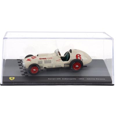 EDICOLA FERRARI F1  375 INDY N 6 INDIANAPOLIS 500 GP 1952 JOHNNIE PARSON - CON VETRINA - WITH SHOWCASE - WHITE 1/43