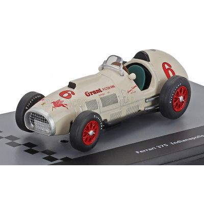 EDICOLA FERRARI F1  375 INDY N 6 INDIANAPOLIS 500 GP 1952 JOHNNIE PARSON - CON VETRINA - WITH SHOWCASE - WHITE 1/43