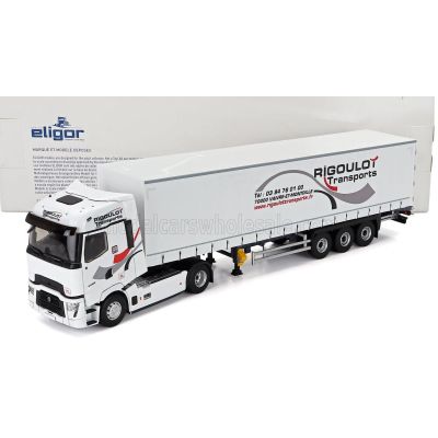 ELIGOR RENAULT T-LINE HIGH TRUCK TELONATO RIGOULOT TRANSPORTS 2023 - WHITE 1/43