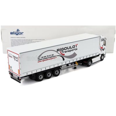 ELIGOR RENAULT T-LINE HIGH TRUCK TELONATO RIGOULOT TRANSPORTS 2023 - WHITE 1/43