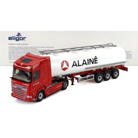 ELIGOR DAF XG TANKER TRUCK ALAINE TRANSPORTS 2021 - RED WHITE 1/43
