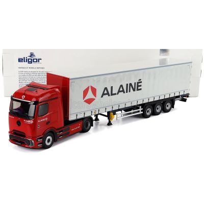 ELIGOR MERCEDES BENZ E-ACTROS 600 TRUCK TELONATO ALAINE TRANSPORTS 2025 - RED GREY 1/43