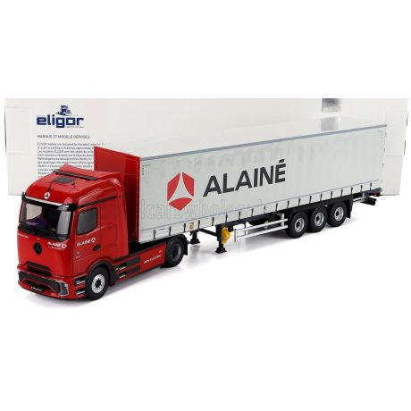 ELIGOR MERCEDES BENZ E-ACTROS 600 TRUCK TELONATO ALAINE TRANSPORTS 2025 - RED GREY 1/43