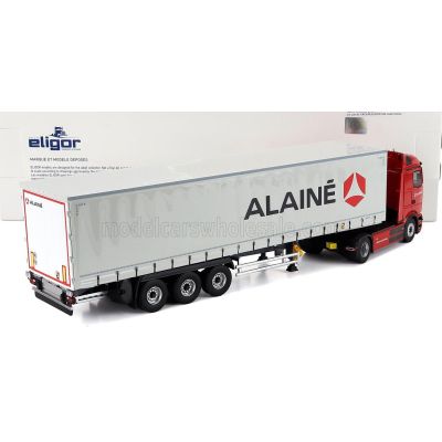 ELIGOR MERCEDES BENZ E-ACTROS 600 TRUCK TELONATO ALAINE TRANSPORTS 2025 - RED GREY 1/43