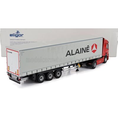 ELIGOR RENAULT T480 TRUCK TELONATO ALAINE TRANSPORTS 2021 - RED GREY 1/43