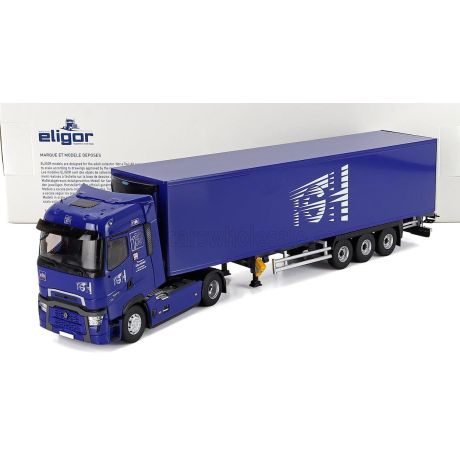ELIGOR RENAULT T-LINE HIGH TRUCK SEMI-FRIGO TGH TRANSPORTS 2023 - BLUE 1/43