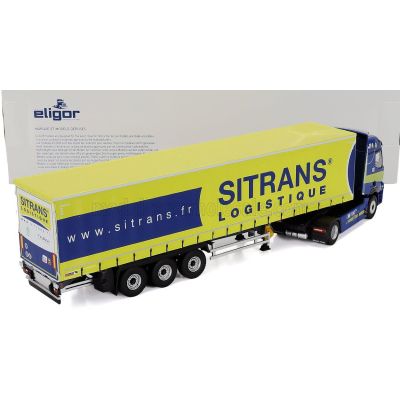 ELIGOR RENAULT T-LINE E-TECH TRUCK TELONATO SITRANS TRANSPORTS 2023 - BLUE YELLOW 1/43
