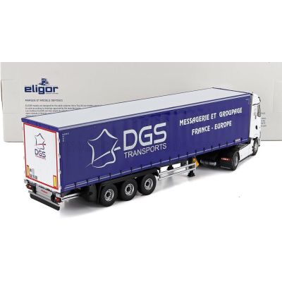 ELIGOR RENAULT T-LINE HIGH TRUCK TELONATO DGS TRANSPORTS 2023 - WHITE BLUE 1/43