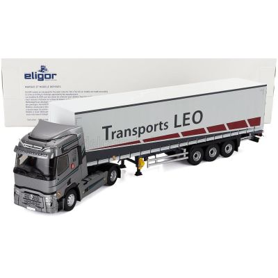 ELIGOR RENAULT T480 TRUCK TELONATO LEO TRANSPORTS 2021 - GREY WHITE 1/43